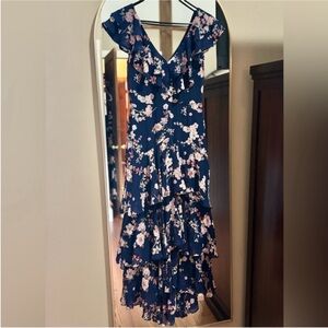 NWT Wayf Navy and Pink Floral Maxi Dress
